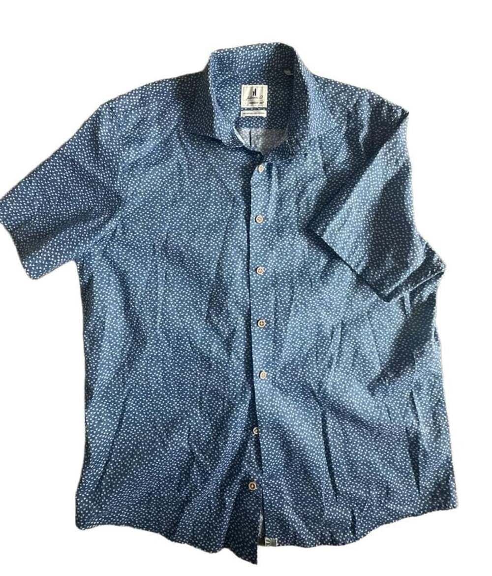 Johnnie-O Patel Hangin' Out Short Sleeve Button-Up Shirt Size L Blue